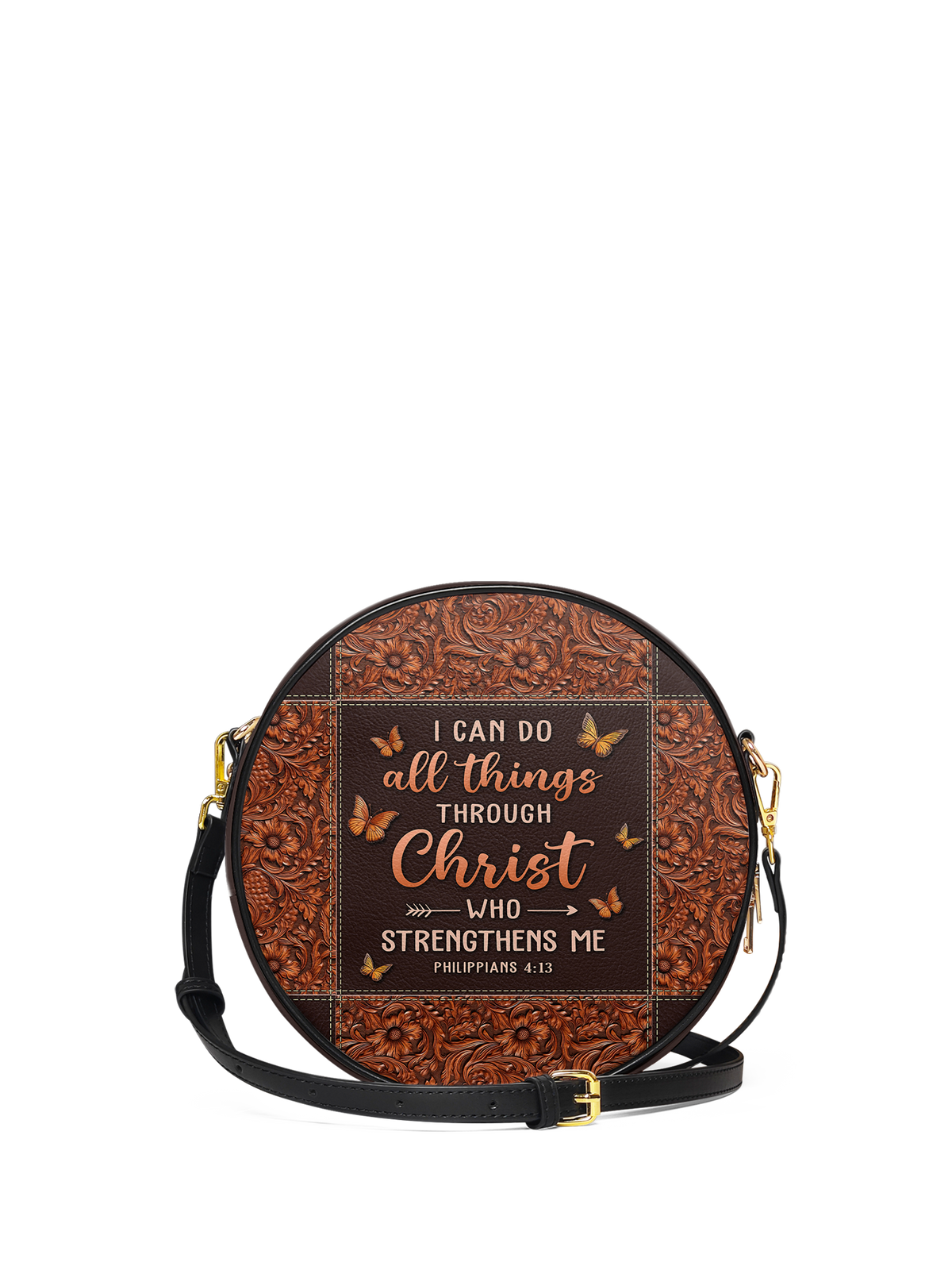 Believe - Philippians 4:13 Circle Crossbody Bag