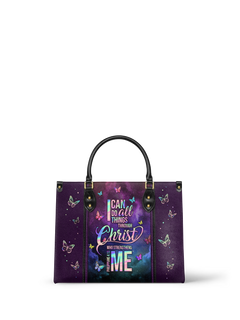 Limitless - Philippians 4:13 Leather Handbag