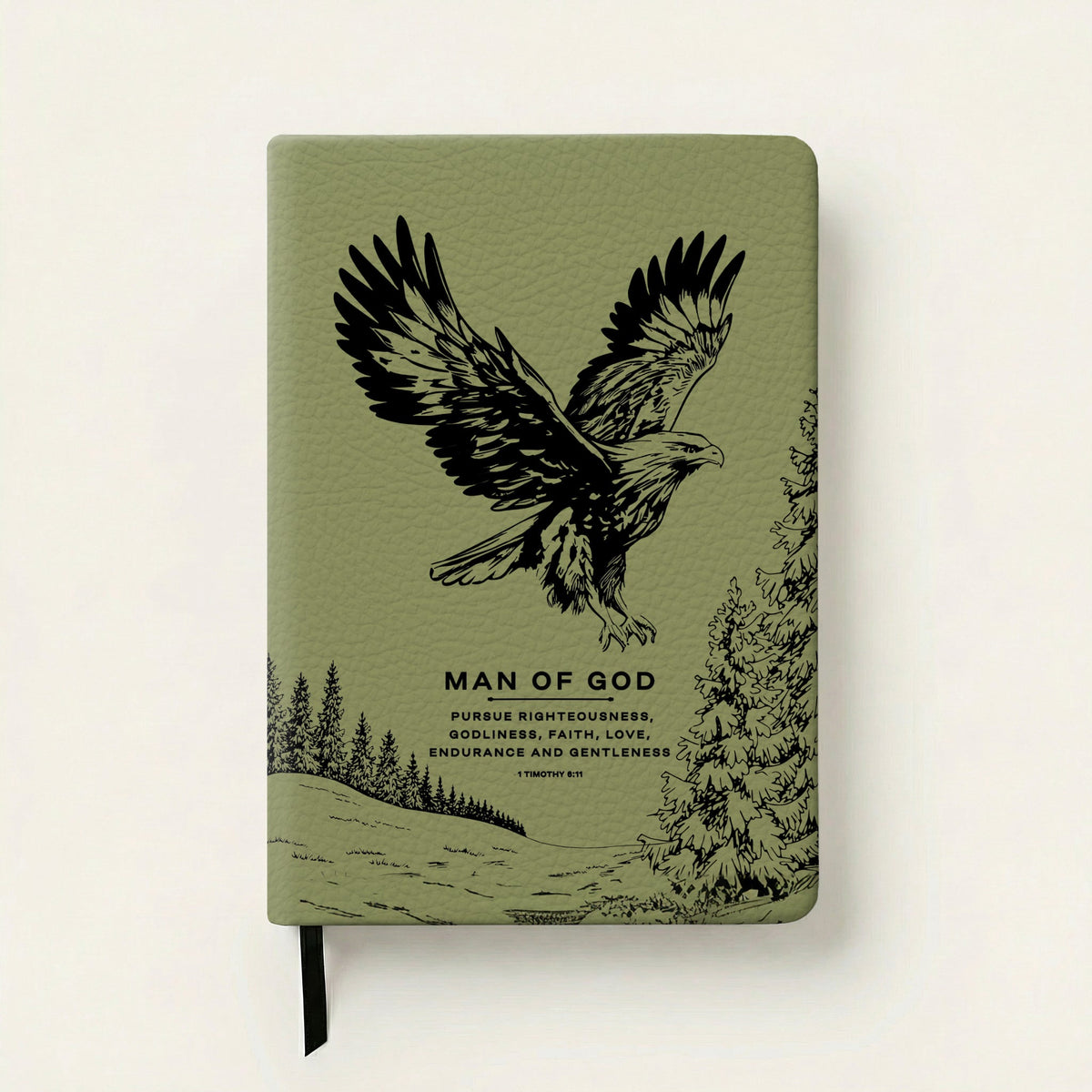 Soar - 1 Timothy 6:11 Leather Prayer Journal