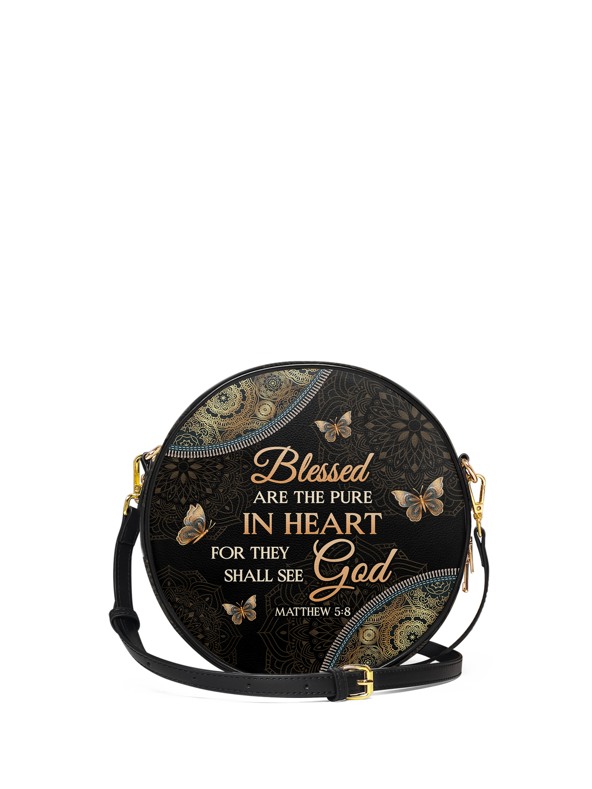 Pure - Matthew 5:8 Circle Crossbody Bag
