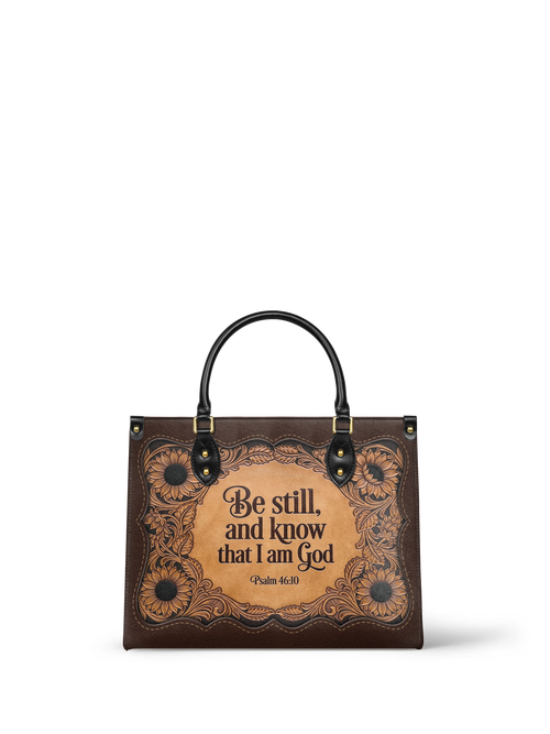 Refuge - Psalm 46:10 Deluxe Leather Handbag Pre-order