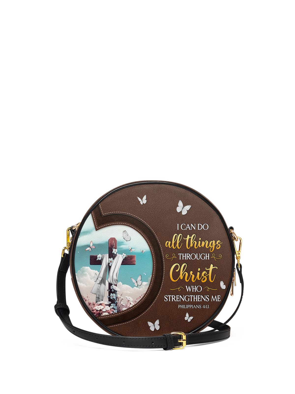 Rise - Philippians 4:13 Circle Crossbody Bag