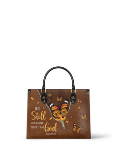 Serene - Psalm 46:10 Leather Handbag