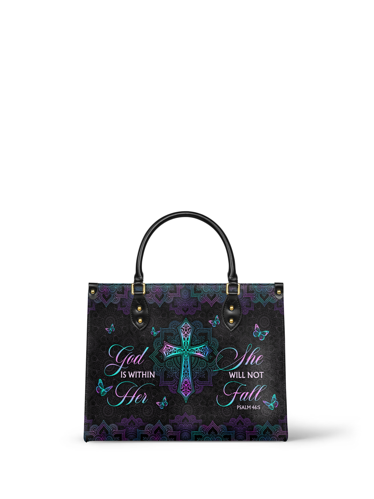 Unshaken - Psalm 46:5 Leather Handbag