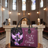 "Courage" - Joshua 1:9 Leather Handbag
