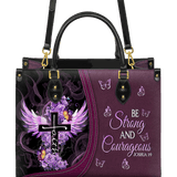"Courage" - Joshua 1:9 Leather Handbag