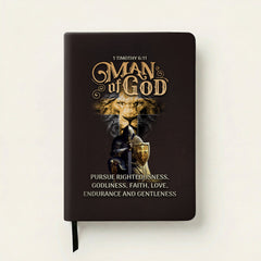 Righteous - 1 Timothy 6:11 Leather Prayer Journal