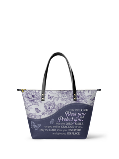 Blessing - Numbers 6:24-26 Leather Tote Bag