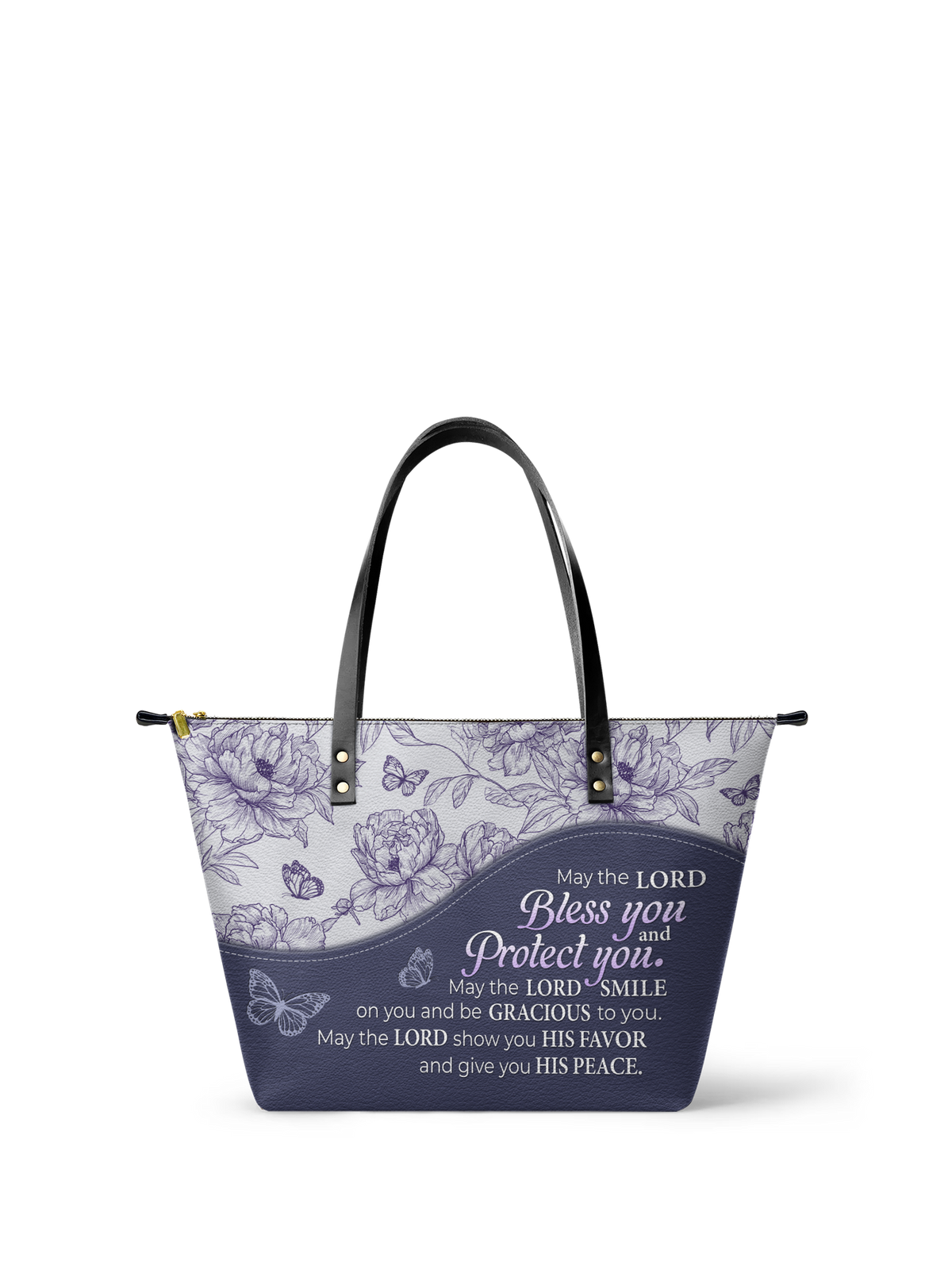 Blessing - Numbers 6:24-26 Leather Tote Bag