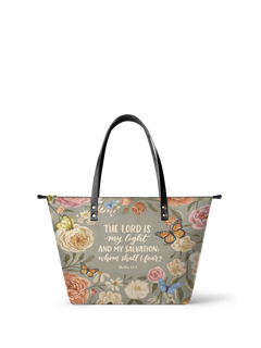 Radiance - Psalm 27:1 Leather Tote Bag Pre-order