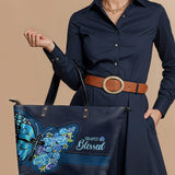 "Blessed" Leather Tote Bag