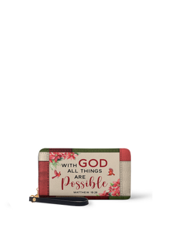 Hope - Matthew 19:26 Leather Wallet