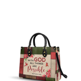 "Hope" - Matthew 19:26 Leather Handbag