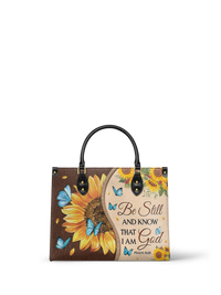 Presence - Psalm 46:10 Deluxe Leather Handbag Pre-order