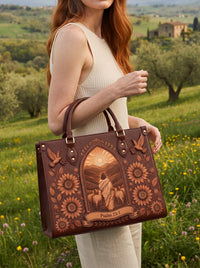 My Shepherd - Psalm 23:1 Applique Leather Handbag
