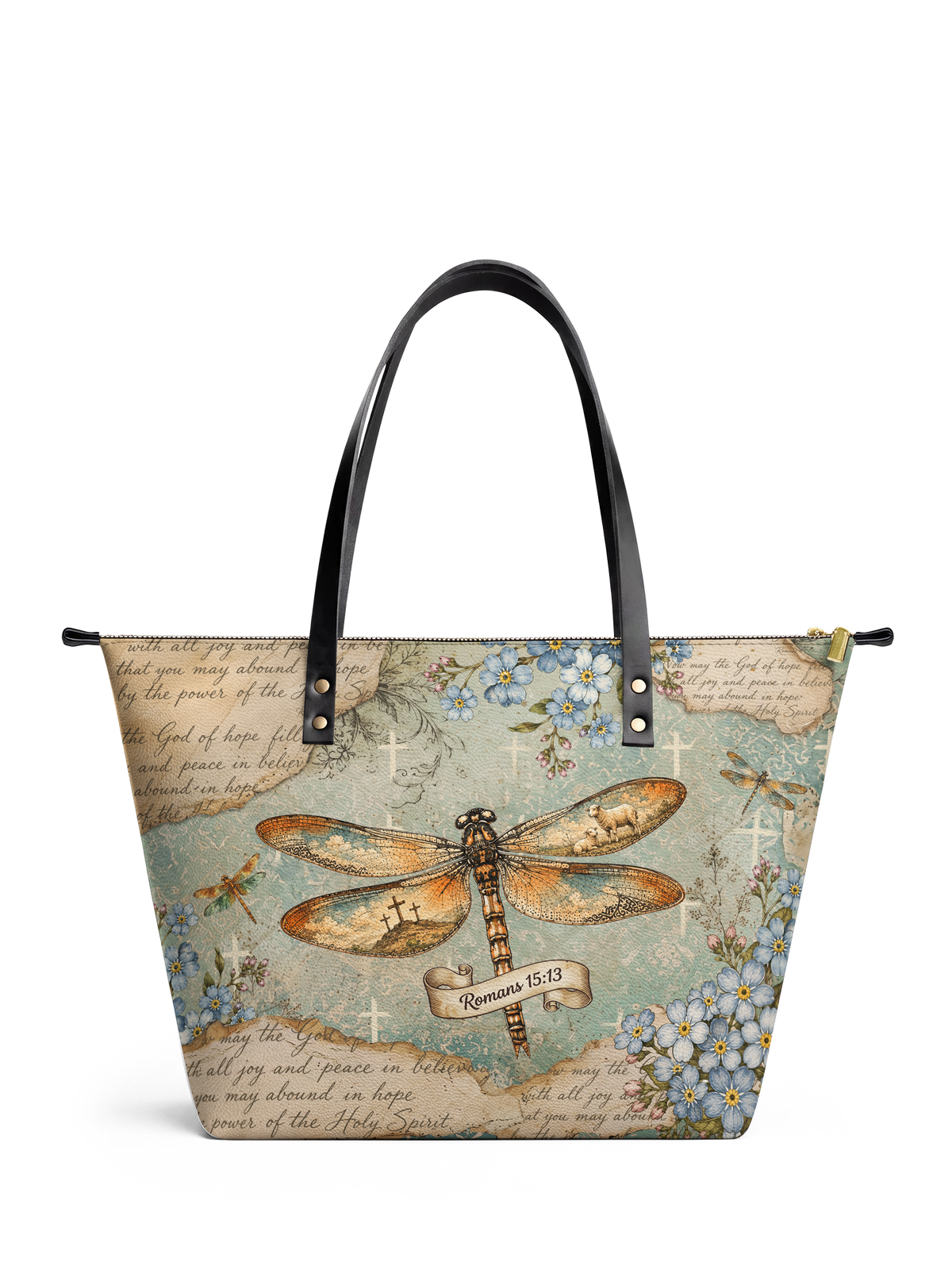 Hope Rising - Romans 15:13 Leather Tote Bag Preorder