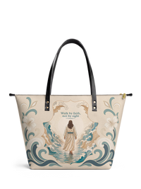 Walk By Faith - 2 Corinthians 5:7 Leather Tote Bag Preorder