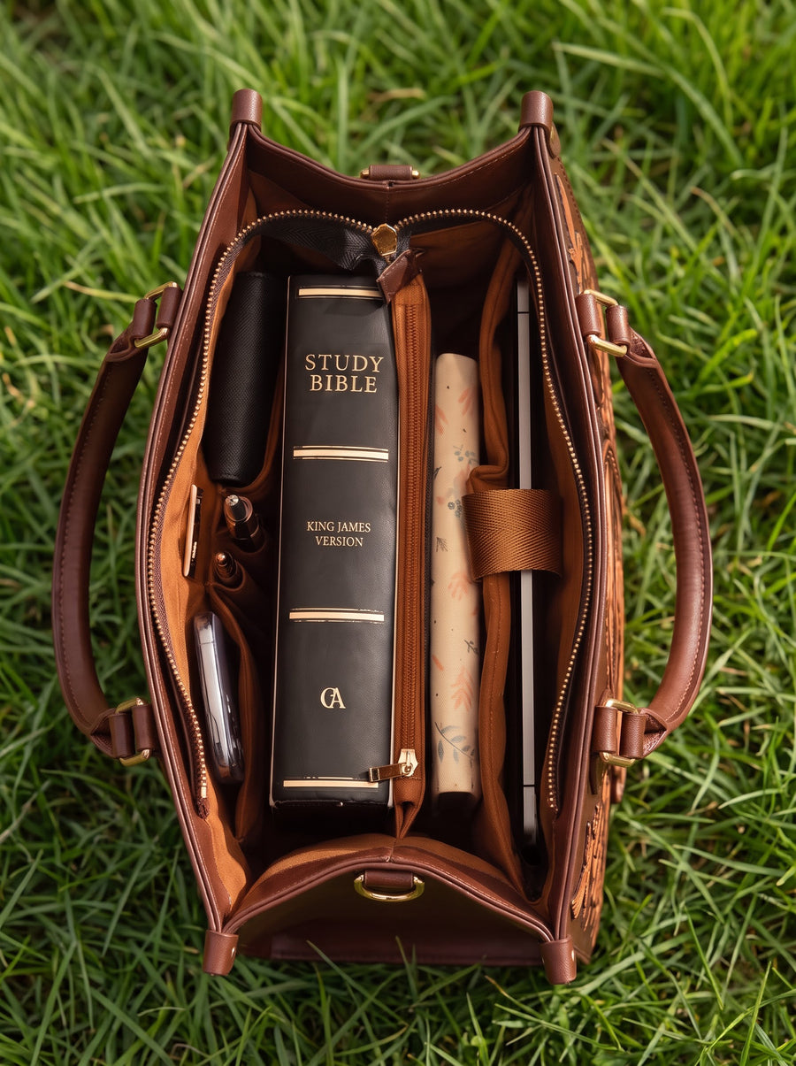 My Shepherd - Psalm 23:1 Applique Leather Handbag Pre-order