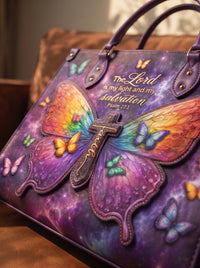 My Light - Psalm 27:1 Applique Leather Handbag Pre-order