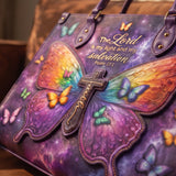 My Light - Psalm 27:1 Applique Leather Handbag