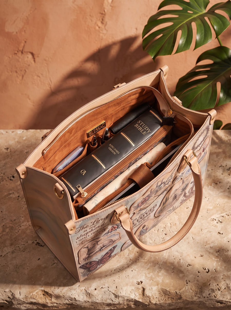 Every Promise - John 3:16 Applique Leather Handbag Pre-order