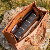 Lion of Judah - Joshua 1:9 Applique Leather Handbag