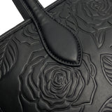 Matt 19:26 - Black Embossed Leather Tote