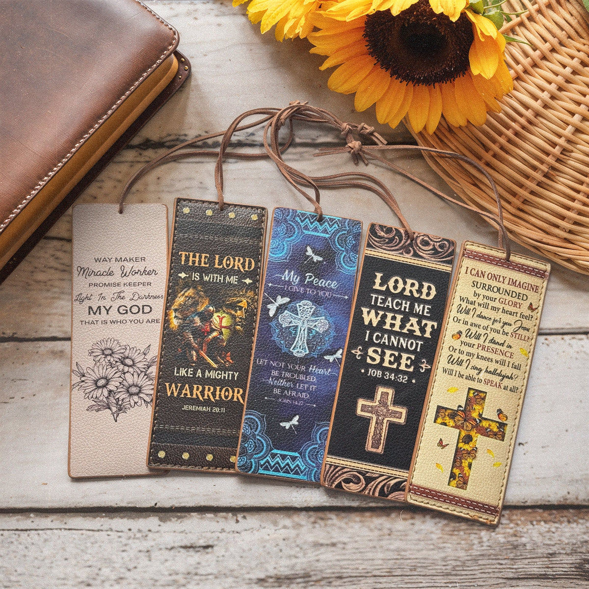 Wisdom Leather Bookmark Set