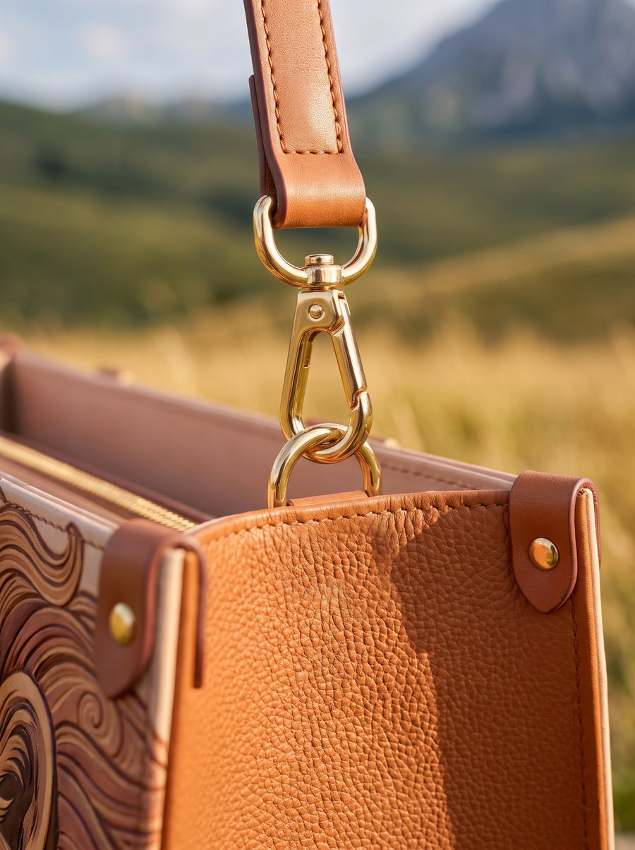 Lion of Judah - Joshua 1:9 Applique Leather Handbag Pre-order