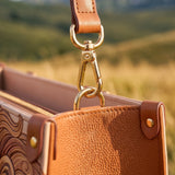 Lion of Judah - Joshua 1:9 Applique Leather Handbag