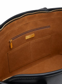 Matt 19:26 - Black Embossed Leather Tote