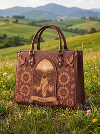 My Shepherd - Psalm 23:1 Applique Leather Handbag Pre-order