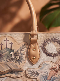 Every Promise - John 3:16 Applique Leather Handbag