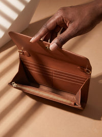 Tranquil - Psalm 46:10 Embossed Leather Crossbody Clutch Pre-order