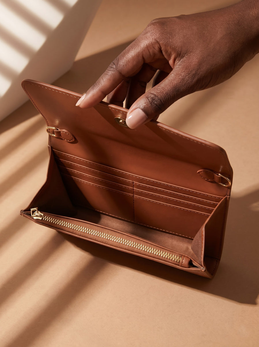 Tranquil - Psalm 46:10 Embossed Leather Crossbody Clutch Pre-order