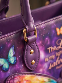 My Light - Psalm 27:1 Applique Leather Handbag Pre-order