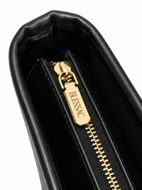 Gold-tone Blessac engraved zipper pull close-up