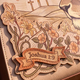 Lion of Judah - Joshua 1:9 Applique Leather Handbag