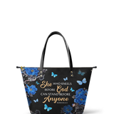 "Anchor" - Romans 8:31 Leather Tote Bag