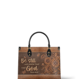 Solace - Psalm 46:10 Deluxe Leather Handbag Pre-order