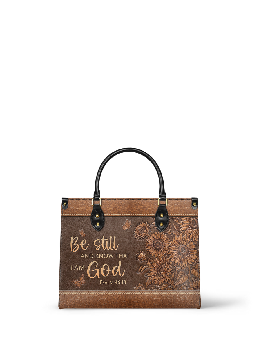 Solace - Psalm 46:10 Deluxe Leather Handbag