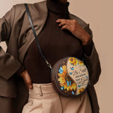 "Presence" - Psalm 46:10 Circle Crossbody Bag