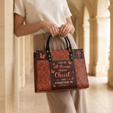 Believe - Philippians 4:13 Leather Handbag