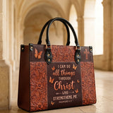 Believe - Philippians 4:13 Leather Handbag