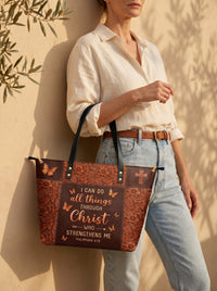 Believe - Philippians 4:13 Leather Tote Bag Deal