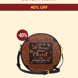 "Believe" - Philippians 4:13 Circle Crossbody Bag