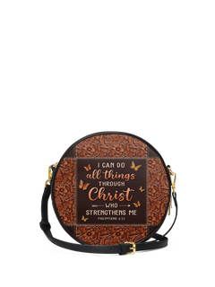 Believe - Philippians 4:13 Circle Crossbody Bag