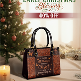 "Believe" - Philippians 4:13 Small Leather Handbag