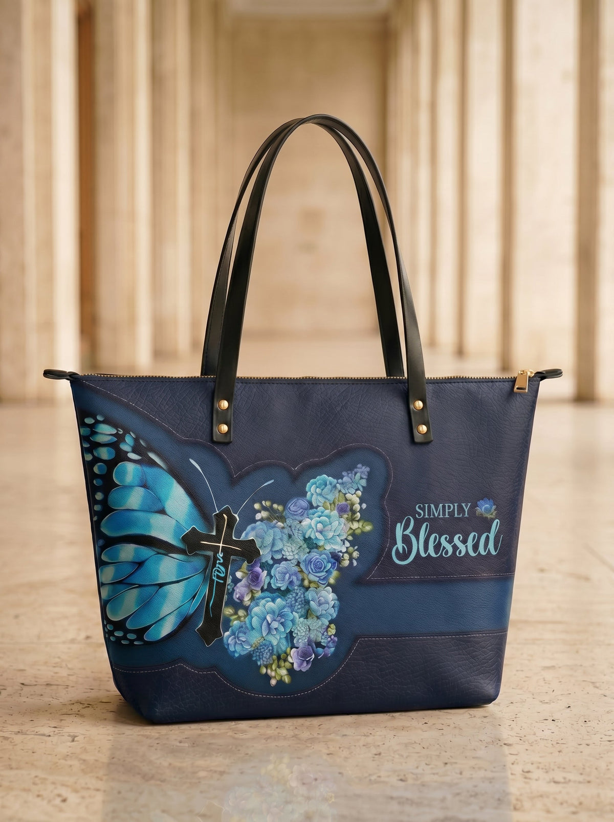Blessed Leather Tote Bag