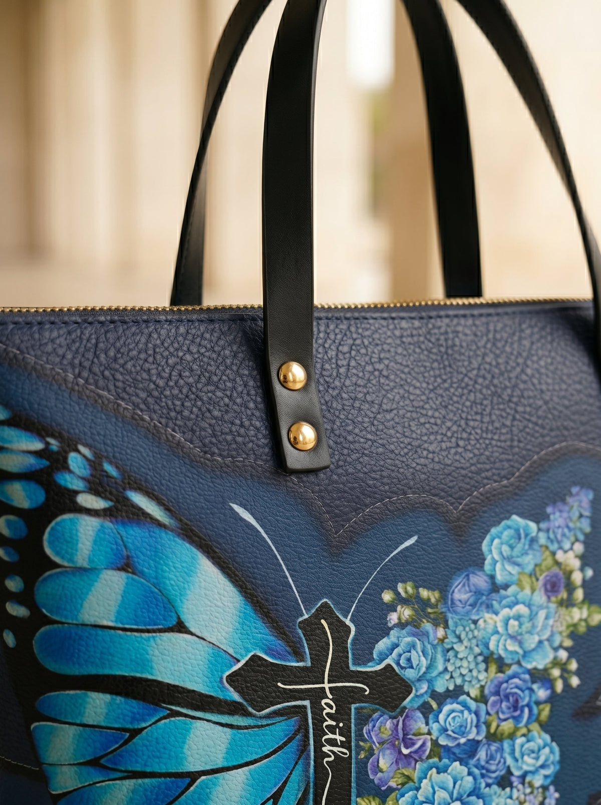 Blessed Leather Tote Bag